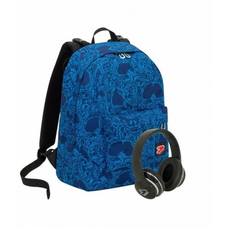 ZAINO SCUOLA SEVEN DAGGER BOY REVERSIBILE BACKPACKCON CUFFIE MUSIC OMAGGIO ZAINO THE DOUBLE COLORI VARI ASSORTITI