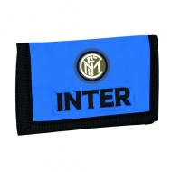 PORTAFOGLIO A STRAPPO FC INTERNAZIONALE 12X8CM MULTI TASCHE P.SPICCI CON ZIP AZZURRO BORDI NERI CON LOGO.DA PANINI ITALY