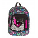 ZAINO SCUOLA SEVEN ORGANIZZATO ADVANCED SHINEHEART NERO O ROSA CON PAILLETTES REVERSIBILI PROD.GARANTITO SEVEN ITALY