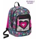 ZAINO SCUOLA SEVEN ORGANIZZATO ADVANCED SHINEHEART NERO O ROSA CON PAILLETTES REVERSIBILI PROD.GARANTITO SEVEN ITALY