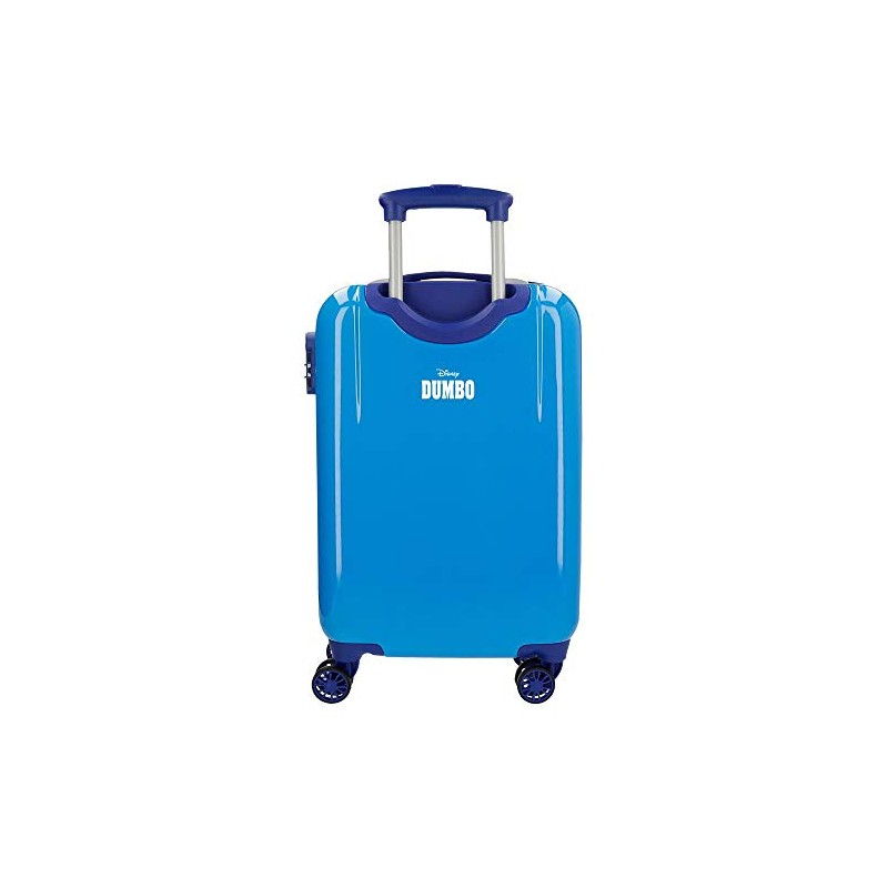 TROLLEY DA VIAGGIO ABS 4 RUOTE DUMBO DISNEY 37X55X20CM VALIGIA BIANCA E BLU  BAGAGLIO A MANO CHIUSURA A COMBINAZIONI - Parole e Pensieri