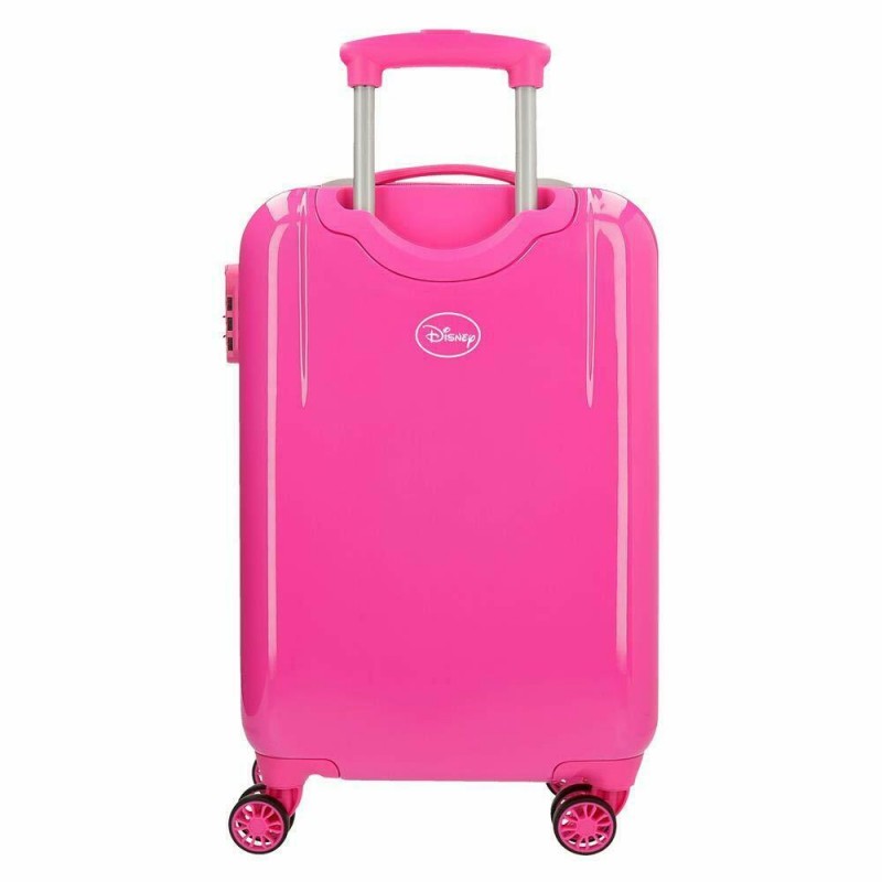 TROLLEY DA VIAGGIO ENJOY MINNIE HI LOVE DISNEY ABS 4 DOPPIE RUOTE VALIGIA  FUCSIA BAG.A MANO 34X55X20CM CHIUS.A COMBINAZ - Parole e Pensieri