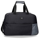 BORSA DA VIAGGIO MOVOM BAND 55X35X25CM NERA GRIGIA CON TRACOLLA 1 ZIP 3 TASCHE INTERNE +1 EST.CON ZIP 100% POLIEST