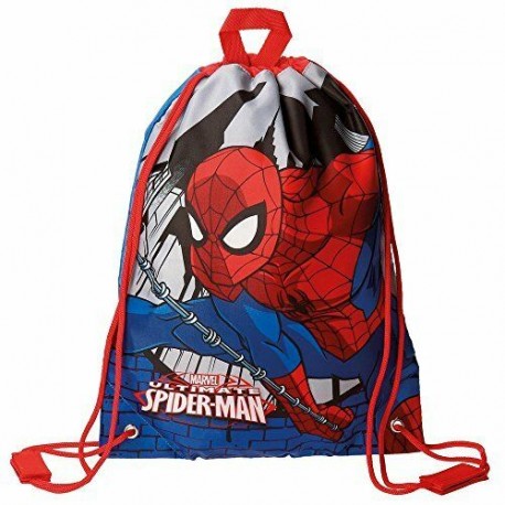 ZAINETTO A SACCA CON SPALLACCI SPIDERMAN ULTIMATE MARVEL BORSA GIM SAC UOMO RAGNO 30X40CM IDEALE PER SCUOLA E DA VIAGGIO