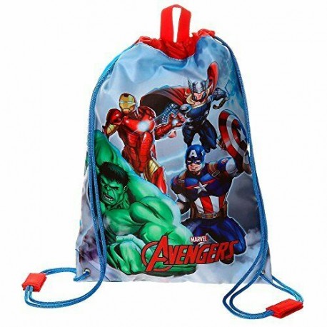 GYM SAC ZAINO A SACCA CON SPALLACCI AVENGERS CLOUDS MARVEL 30X40CM UTILE PER VIAGGI GITE PALESTRA 100% POLIEST.JOUMMA B.