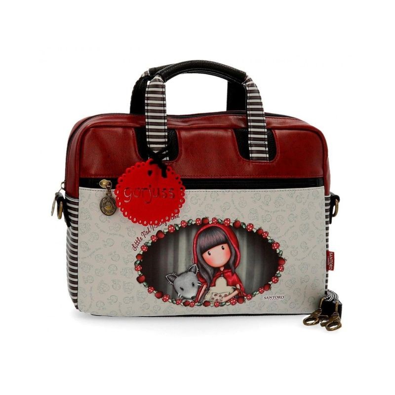 BORSA LAVORO CON TRACOLLA GORJUSS LITTLE RED SANTORO LONDON SIMILPELLE  33X25X5,5CM 1 ZIP MULTITASCHE 100%PU ECOPELLE - Parole e Pensieri