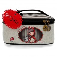 BEAUTY DA VIAGGIO OVALE GORJUSS LITTLE RED SANTORO LONDON SIMILPELLE 22X10X10CM 1 ZIP +TASCA INTERNA CON ZIP 100%PU