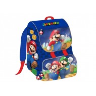 SCHOOL PACK ZAINO SCUOLA SUPER MARIO BROS ESTENSIBILE DIM.40X13+9EST.X29CM.+ASTUCCIO 3 CERNIERE COMPLETO