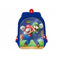 ZAINO ASILO SUPER MARIO IN TESSUTO 29CMX27CM 1 CERNIERA SPALLACCI IMBOTTITI GRAFICA IN PVC NINTENDO