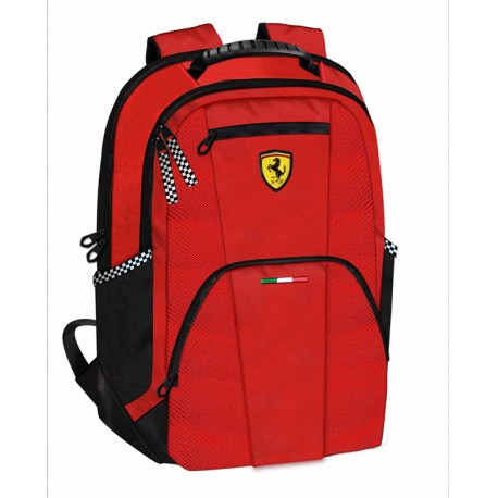 ZAINO BIG SCUDERIA FERRARI ROSSO CON LOGO BASE NERA 45X32X16CM SCHIENALE IMBOTTITO PRODOTT.UFFICIALE PANINI SCUOLA ITALY