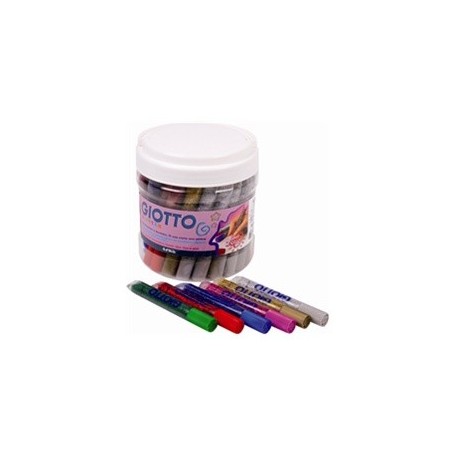 BARATTOLO 50 PEZZI 10,5 ML.GIOTTO GLITTER COLLA IN 6 COLORI ASSORTITI