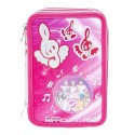 ASTUCCIO TRIPLO MIRACLE TUNES FUCSIA STAM.A RILIEVO INTERNO 43 PEZZI GIOTTO/TRATTO/LYRA DISTRIB.DA GIOCHI PREZIOSI ITALY