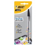 PENNA CON TOUCH TECH BIC CRISTAL STYLUS NERA TABLETS/SMARTPHONES