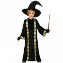 COSTUME MAGO STREGONE 10/12 ANNI TUNICA E CAPPELLO VESTITO CARNEVALE E HALLOWEEN A TEMA MAGO MERLINO HORROR NO ACCESSOR