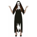 COSTUME CARNEVALE/HALLOWEEN PER TRAVESTIMENTO A TEMA SUORA/MONACA ZOMBIE HORROR ADULTA VESTITO E CUFFIA NO ACCESS