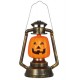 LANTERNA ZUCCA CON LUCE 32CM ANTICATA PER ALLESTIMENTI SALE PER FESTE DI HALLOWEEN HORROR FUNZIONA A BATTERIE INCLUSE