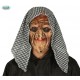 MASCHERA STREGA IN LATTICE CON CAPPUCCIO STOFFA PER TRAVESTIMENTO DI CARNEVALE HALLOWEEN ANZIANA HORROR MASCHERA BEFANA