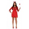 COSTUME SATANA DIAVOLO ADULTA TG L ROSSO SEXY VESTITO CERCHIETTO E BACCH.PER TRAVESTIMENTI DI HALLOWEEN CARNEVALE HORROR