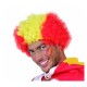 PARRUCCA BICOLORE RICCI GIALLO ROSSI PER TRAVESTIMENTI DI CARNEVALE DA STADIO FESTE E SPETTACOLI A TEMA CLOWN PAGLIACCIO