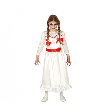 COSTUME CARNEVALE HALLOWEEN BAMBOLA ASSASSINA BIMBA POSSEDUTA TG.7/9 ANNI VESTITO PER TRAVESTIMENTI HORROR NO ACCESSORI