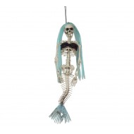 MOSTRO PENDENTE SCHELETRO SIRENA 40CM PER ADDOBBI SALE FESTE VETRINE SCENE E SPETTACOLI HORROR HALLOWEEN ZOMBIE