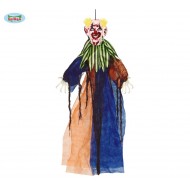 CLOWN MOSTRO PENDENTE PAGLIACCIO SORRIDENTE CON LUCI 90CM PER ADDOBBI SALE FESTE VETRINE E SCENE HORROR HALLOWEEN