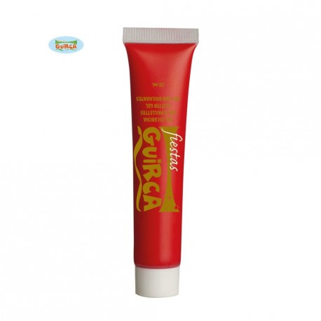 BLISTER TUBETTO ACQUACOLOR 20ML TRUCCO CREMA ROSSO MAKE UP PER TRAVESTIMENTI DI CARNEVALE HALLOWEEN E PARTY VARI