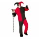 COSTUME JOKER ROSSO E NERO VESTITO PER TRAVESTIMENTI DI HALLOWEEN/CARNEVALE E SPETTAC.HORROR CAPPELLO/CAMICIA/PANTALONE