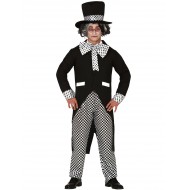 COSTUME CARNEVALE PAESE DELLE MERAVIGLIE VESTITO TG.L 4PZ PER TRAVESTIMENTI SCENE TEMA FINTO CAPPELLAIO MATTO NO ACCESS.