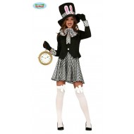 COSTUME CARNEVALE PAESE DELLE MERAVIGLIE VESTITO TG.S 4PZ PER TRAVESTIMENTI SCENE TEMA FINTO CAPPELLAIO MATTO NO ACCESS.