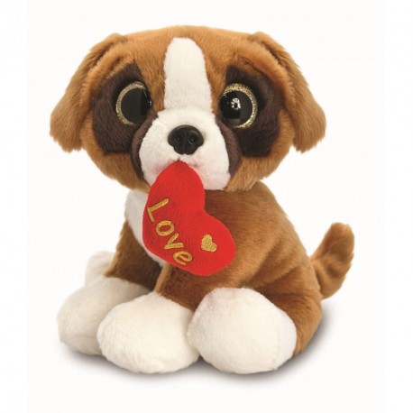 PELUCHE CAGNOLINO SPARKLE 35CM CON CUORE SCRITTA LOVE