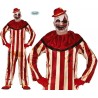 COSTUME PAGLIACCIO ASSASSINO TG.48/50 TUTA E COLLETTO VESTITO CLOWN PER TRAVESTIMENTI HALLOWEEN HORROR NO ACCESSORI