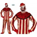 COSTUME PAGLIACCIO ASSASSINO TG.52/54 TUTA E COLLETTO VESTITO CLOWN PER TRAVESTIMENTI HALLOWEEN HORROR NO ACCESSORI