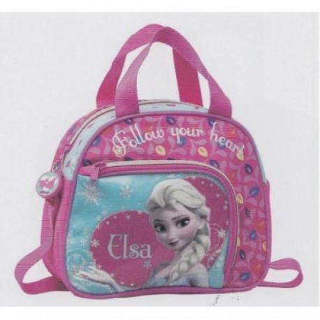 BORSETTA CON TRACOLLA ELSA .DISNEY FROZEN ORIGINAL 23X19X10CM.2 ZIP 70%PES.30% PVC.