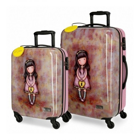 SET 2 TROLLEY DA VIAGGIO ABS 4 RUOTE THE SECRET GORJUSS SANTORO VALIGIA  BAG.A MANO 37X55X20 STIVA45X67X26CM CHIUS.A COMB - Parole e Pensieri