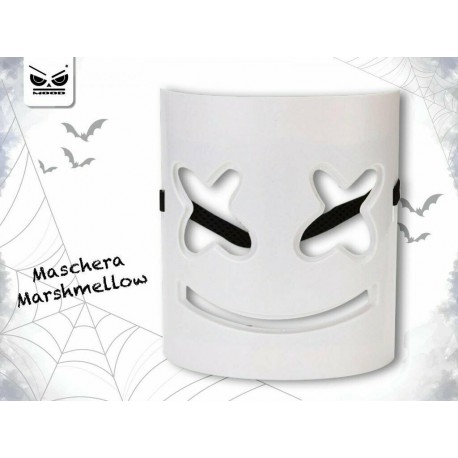 MASCHERA HORROR MARSHMELLO BIANCA CON ELASTICO PER TRAVESTIMENTI DI HALLOWEEN CARNEVALE E SCENE A TEMA MOSTRO