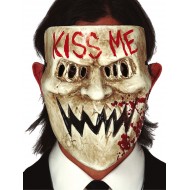 MASCHERA HORROR KISS ME IN PVC PER TRAVESTIMENTI HALLOWEEN CARNEVALE SCENE E A TEMA FILM LA NOTTE DEL GIUDIZIO HORROR