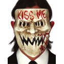 MASCHERA HORROR KISS ME IN PVC PER TRAVESTIMENTI HALLOWEEN CARNEVALE SCENE E A TEMA FILM LA NOTTE DEL GIUDIZIO HORROR