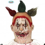 MASCHERA CLOWN HEADMASK LATTICE CON CAPELLI PER TRAVESTIMENTI HALLOWEEN CARNEVALE SCENE E SPETTACOLI HORROR PAGLIACCIO