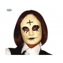 MASCHERA DONNA CON CROCE IN PVC PER TRAVESTIMENTI HALLOWEEN CARNEVALE SCENE E SPETTACOLI A TEMA LADY KILLER VISO HORROR