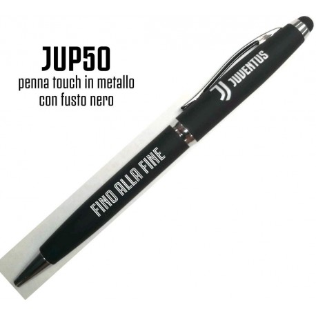 PENNA FC JUVENTUS TOUCH CON CLIP IN METALLO FUSTO NERO PRODOTTO UFFICIALE IN ELEGANTE SCATOLA REGALO NERA GIEMME ITALY