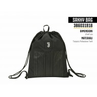 SAKKY BAG FC JUVENTUS ZAINO A SACCA 37X47CM NERO UTILE PER VIAGGI IPALESTRA PISCINA GITE PRODOTTO UFFICIALE SEVEN ITALY