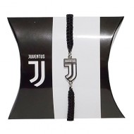 BRACCIALETTO FC JUVENTUS ORIGINALE IN CORDURA NERO E J CENTRALE LOGO NUOVO IN ACCIAIO PRODOTTO UFFICIALE