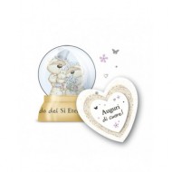 PALLA DI NEVE MATRIMONIO DIAM.45MM.FIZZY MOON CON FRASE IN RICORDO DI UN SI ETERNO ...AUGURI