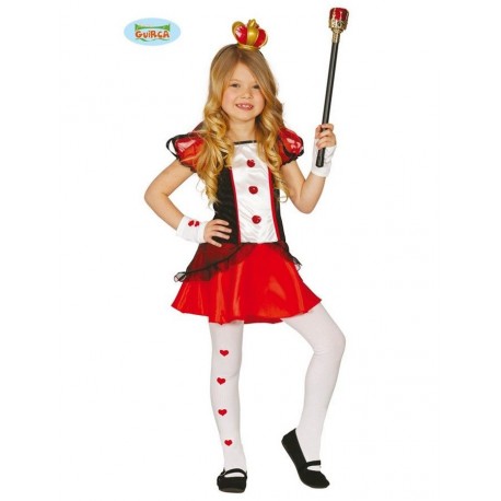 COSTUME VESTITO PER CARNEVALE E PARTY VARI. REGINA DI CUORI 4/6 ANNI (REINA DE CORAZONES)COD.82660