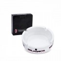 POSACENERE AC MILAN IN CERAMICA BIANCA CON LOGO PORTACENERE TONDO 10,5X10,5CM PRODOTTO UFFICIALE DISTRIB.DA NEMESI ITALY