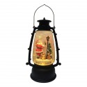 PALLA DI NEVE SCENA DI NATALE CARILLON SUONO E LUCI LANTERNA NERA ANTICATO 25X15X11CM TOP QUALITY CON SCATOLA