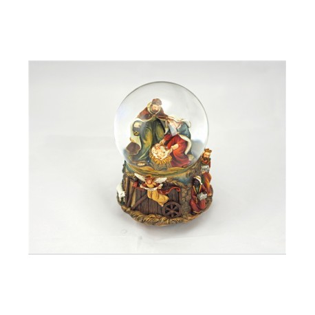 PALLA DI NEVE CARILLON PRESEPE NATIVITÀ SUONA E GIRA 15X10CM CARICA MANUALE TOP QUALITY CON SCATOLA IL MONDO DI CARILLON