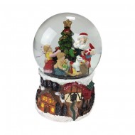 CARILLON PALLA DI NEVE MUSICA BABBO NATALE PORTA I DONI HAI BAMBINI DEL VILLAGGIO 14X10CM TOP QUALITY CON SCATOLA