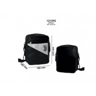 BORSELLO A TRACOLLA FC JUVENTUS BLACK AND WHITE 22X18X6CM 2 ZIP +TASCHA INT.CON ZIP 100%PU PRODOTTO UFFICIALE IMMA ITALY